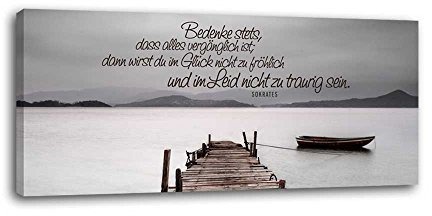dalinda® XXL-Wandbild Leinwandbild mit Spruch Vergänglichkeit... 100x40cm Keilrahmenbild Kunstdruck Wandbild Panorama Leinwandbild LS047