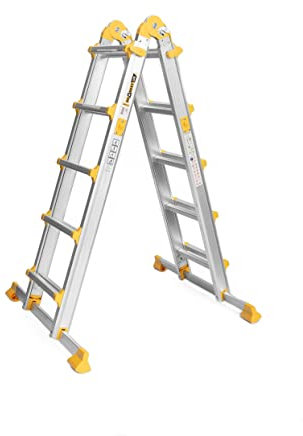 Drabest Telescopic Multi-Purpose Folding Aluminium Ladder 5X4 Rung 4.72m