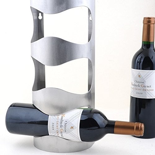 Scaffale in acciaio inox per bottiglie di vino, 2 misure a scelta, Acciaio INOX, Weinregal 3 Flaschen
