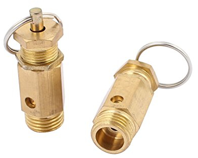 sourcing map Sicherheitsventil Druckluftkompressor-Druckbegrenzungsventil,13mm männlich, 2*Pack