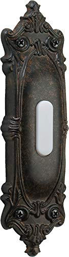 Quorum 7-310-44 Traditional Door Chime Button from Door Chimes Toasted Sienna Collection in Bronze/Dark Finish,