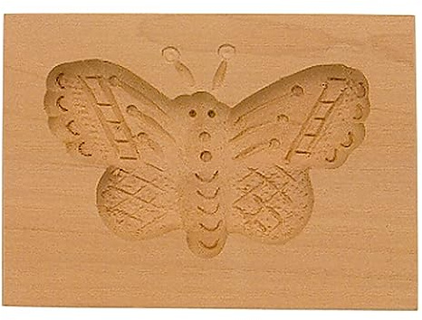 Städter 841185 Springerles- Model Schmetterling Backform, Holz, braun, 8 x 5,5 x 3 cm,