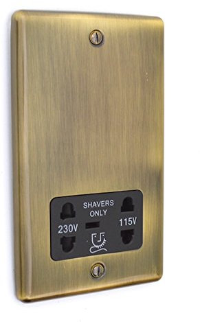 Antique Brass Shaver Socket (Windsor)