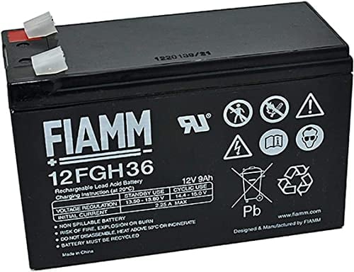 FIAMM 12FGH36 9Ah 12V Batterie de l'onduleur - Batteries de l'onduleur (9 Ah, 12 V, 5 année(s), 0 - 40 °C, -20 - 50 °C, Noir)