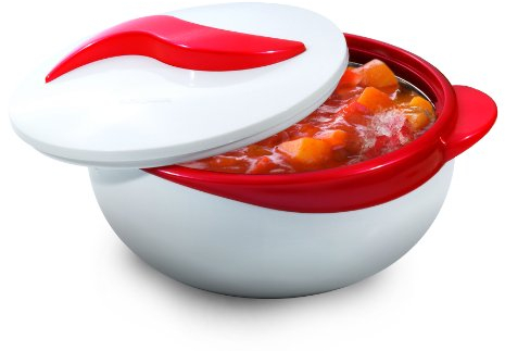Pinnacle Serving Salad/Soup Dish Bowl - Thermal Insulated Bowl with Lid -Great Bowl for Holiday, Dinner and Party 2.5 qt. (rot)