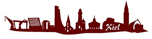 Skyline4u Kiel Aufkleber Kiel Skyline viele Farben in 8 Größen und 25 Farben (25x5,1cm Burgundy)