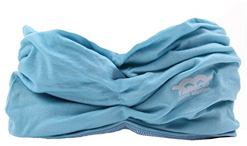 P.A.C. Merino Wool Pale Blue Multifunktionstuch - Merinowoll Schlauchtuch, Halstuch, Schal, Kopftuch, Unisex, 10 Anwendungsmöglichkeiten