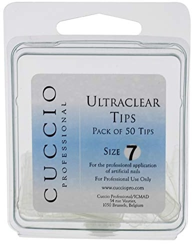 Cuccio Pro - Ultraclear Tips - 7 - for Women - Acrylic Nails - 50 Pc