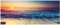 Wallario Glasbild Sonnenuntergang am Meer mit Wellen am Strand - 50 x 125 cm Wandbilder Glas in Premium-Qualität: Brillante Farben, freischwebende Optik