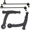 BESTPRICE 2x Querlenker Vorderachse unten links & rechts, 2x Koppelstange Stabilisator Vorderachse links rechts für FIAT PANDA (169_), PANDA Kasten/Schrägheck (169_)