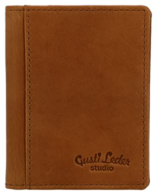 Gusti Porte-Cartes Cuir Hal Étui pour Cartes Portefeuille Marron Cuir