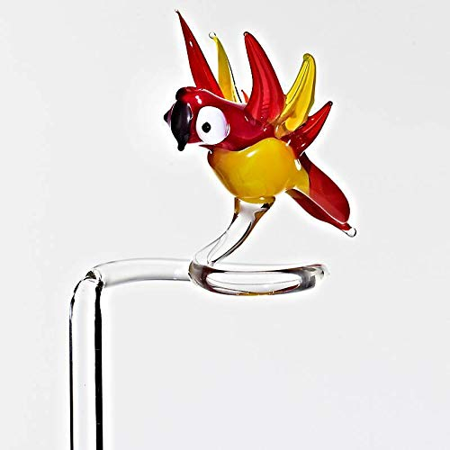 CRISTALICA Orchideenstab Vogel Blumen 45cm Glas Blumenstab Figur Zubehör Deko Geschenk