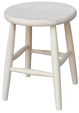 International Concepts 1S-818 18-Inch Scooped Seat Stool, Unfinished