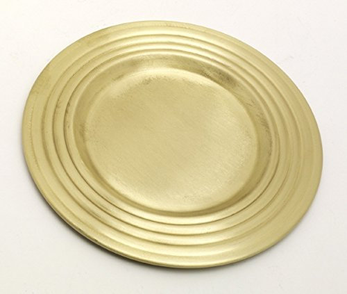 Glasuntersetzer, Getränkeuntersetzer RIPP-Rand 15 cm Messing matt