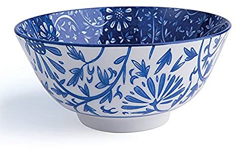 Excelsa Bolo Orientale, Porcellana, Fiori Blu, 16 cm