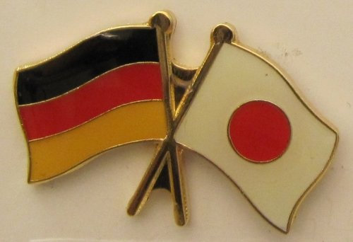 Japan / Deutschland Freundschafts Pin Anstecker Flagge Fahne Nationalflagge Doppelpin Flaggenpin Badge Button Flaggen Clip Anstecknadel