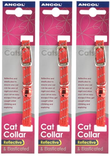 3 x Saver - Ancol - Reflective Softweave Cat Collar Red