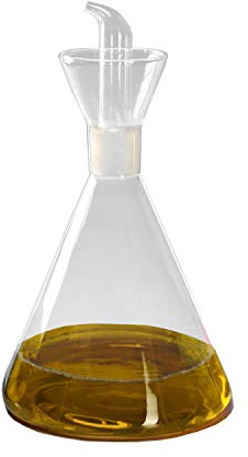 DRW Oliera in Vetro a Forma di conica da 1 litro di capacità e Tappo antigoccia
