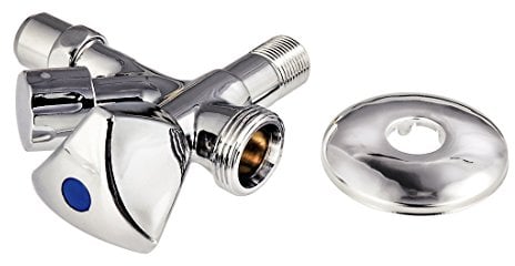 Xavax Eckventil mit Maschinenanschluss für Wasch- oder Spülmaschine, Metall, chrom