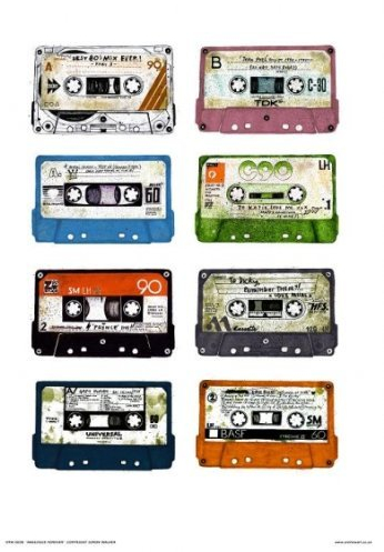 onthewall Simon Walker 038 Pop-Art-Posterdruck mit Kassettenband