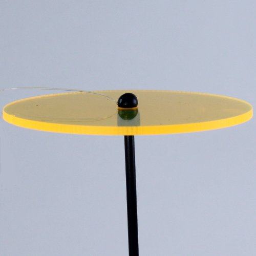 fluoreszierende Scheibe am Stab Gartenstecker Leuchtscheibe, Acryl, gelb Ø 10 cm