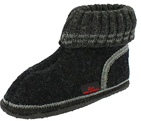 Beck Unisex Oetz Flache Hausschuhe, Schwarz, 43 EU