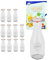 MamboCat 12er Set Weck Gläser 1062ml 1 Liter Saftflasche mit 12 Glasdeckeln, 12 Einkochringen und 24 Klammern inkl. Gelierzauber Rezeptheft I Weck Glasflasche Einweckflaschen für Säfte Saucen Öle