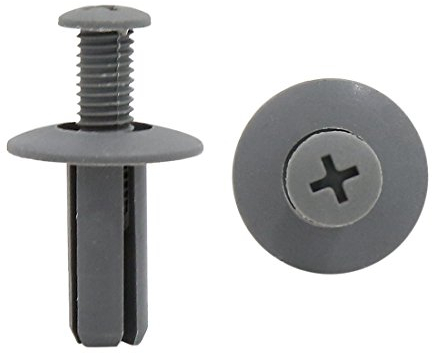 sourcing map 50 Stücke 8 mm Auto Loch Kunststoff Nieten Verschluss Kotflügel Stoßstange Push Pin Clips Grau