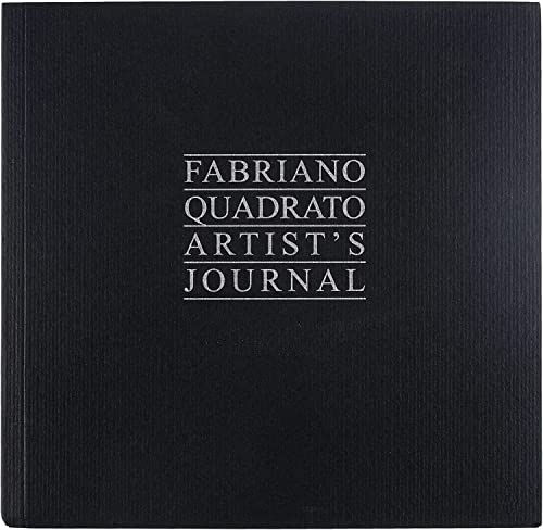 Fabriano 48441616 Quadrato Artist´s Journal Skizzenbuch schwarz, 16 x 16 cm groß, mit 192 Seiten, weiß und 96 in Elfenbein aus Ingres Papier, für Zeichnungen und Notizen