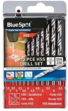 BlueSpot 13 PCE Half Ground HSS Drill Set (1.5mm - 6.5mm)