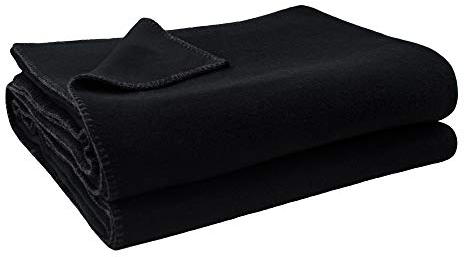 Soft-Fleece-Decke – Polarfleece-Decke mit Häkelstich – flauschige Kuscheldecke – 160x200 cm – 980 black – von 'zoeppritz since 1828', 103291-980-160x200