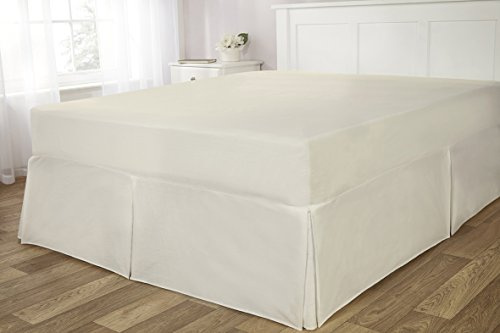 Rapport Easycare Non-Iron Pleated Valance Sheet, Polyester-Cotton, Cream, Single, 190 x 92 x 1 cm