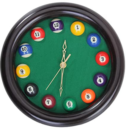 Horloge Circulaire Billard en Bois Paroi de Quartz Horloge
