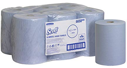Scott 6658, Slimroll Handtücher, 1-lagig, Blau, 6 Rollen x 165 m, Groß