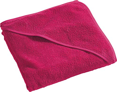 Erwin Müller Kinder-Kapuzenbadetuch, Kapuzenhandtuch Uni Frottier Fuchsia Größe 140x140 cm - weich, flauschig, saugstark, 100% Baumwolle (weitere Farben, Größen)