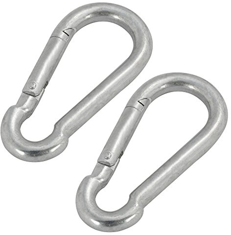 TRIXES 2 x Ganci a moschettone grandi da 100 mm in acciaio Fermagli