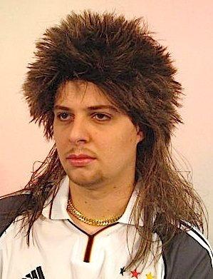 Festartikel-Müller Faschingsperücke VOrne-KUrz-HInten-LAng braun Vokuhila Atze Assi Fasching