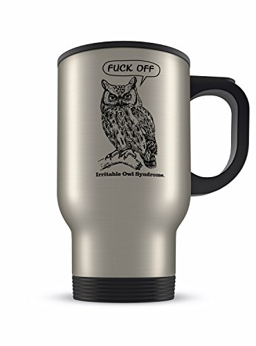 14oz Aluminium Travel Mug - Irritable Owl Syndrome
