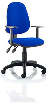 Dynamic KC0028 Eclipse II Lever Task Operator Chair with Height Adjustable Arms - Blue
