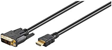 Goobay 51581 DVI-D auf HDMI Kabel, DVI-D-Stecker (18+1 pin) > HDMI-Stecker (Typ A), Bidirektional, High Speed, 1080p, Vergoldet, 3m