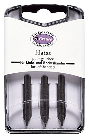 Jacques Herbin Brause 310001B - Packung mit 3 Hatatfedern, für arabische und hebräische Schrift, ideal für Linkshänder, 1 Pack