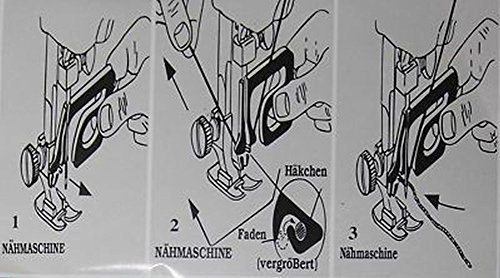Telliswelt 2 Einfädler für Nähmaschinen 1x für 60+70+80er Nadeln 1x für90+100+110er Nadeln Nadeleinfädler
