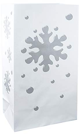 Lumabase Luminaria Papiertüten, Schneeflocke, 24 Stück