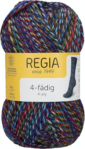 REGIA 4-fädig Color 9801281-04067 indian night Handstrickgarn, Sockengarn, 50g Knäuel