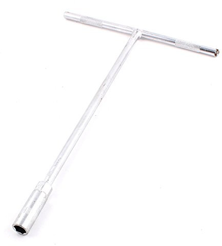 sourcing map a16020400ux0164 Metric 10mm T Bar Metal Hex Socket Wrench Deep Nut Driver Silver Tone