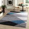 VIMODA Teppich Geometrisches Muster Meliert in Blau Grau Weiß Schwarz Kurzflor Wohnzimmer, Maße:200x280 cm