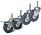 Lenkrolle 75mm mit Gewinde M10x20mm Set Möbelrollen 2x mit und 2x ohne Bremse