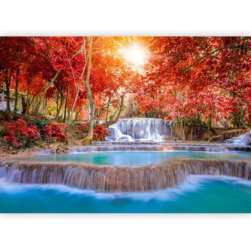 murando Fotomurales 400x280 cm XXL Papel pintado tejido no tejido Decoración de Pared decorativos Murales moderna de Diseno Fotográfico Cascada Paisaje Naturaleza arbol c-B-0120-a-a