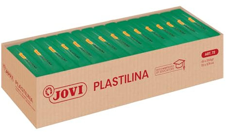 Jovi Plastilina Knetmasse, 15 Tabletten 350 g, dunkelgrün (7211), gramos