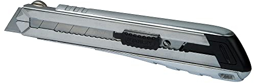 Stanley FatMax Cuttermesser PRO 0-10-820 (25 mm Klingenbreite, 210 mm Länge, extra langer, robuster Metall-Korpus für beidhändiges Schneiden, angeraute Grifffläche, inkl. 4 Abbrechklingen)